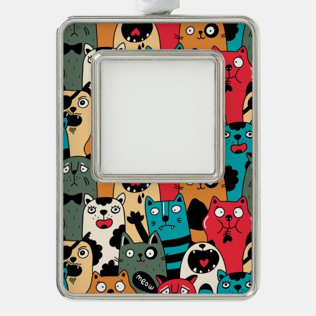 The crowd of cats christmas ornament (Front)