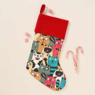 The crowd of cats christmas stocking