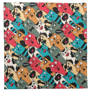 The crowd of cats cloth napkin