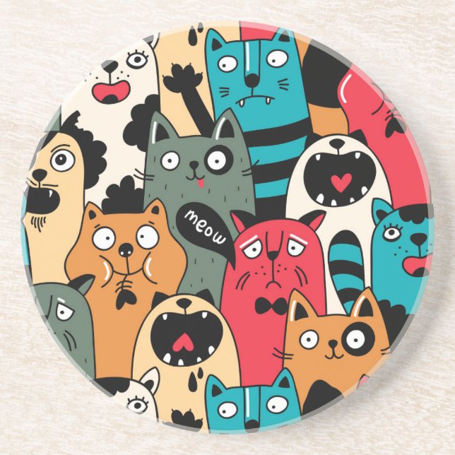 The crowd of cats coaster (Front)