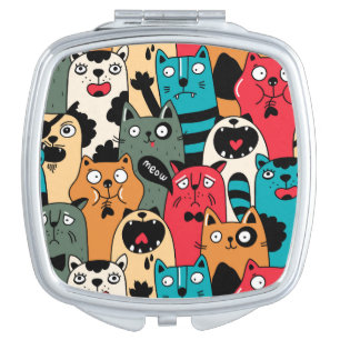 The crowd of cats compact mirror