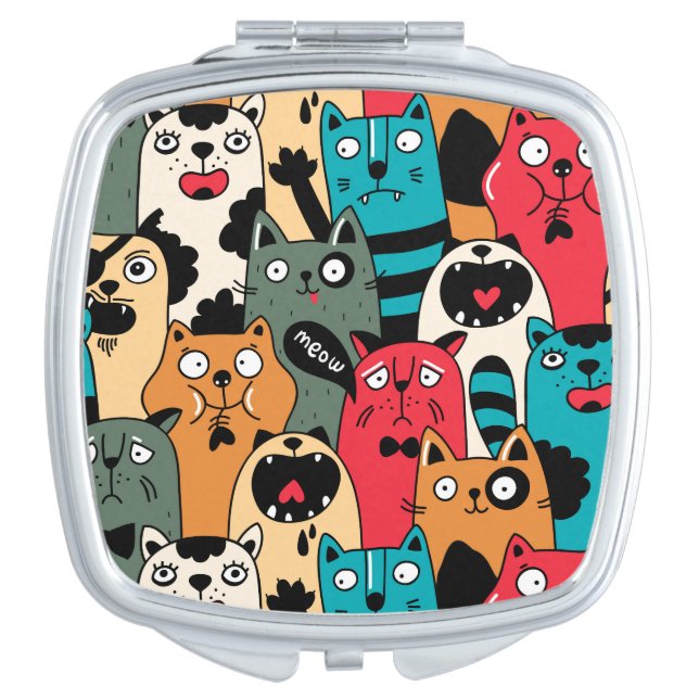 The crowd of cats compact mirror (Front)