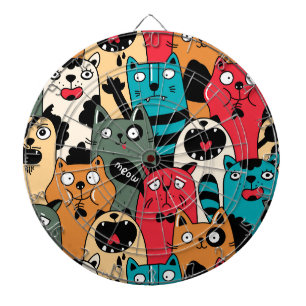 The crowd of cats dart board