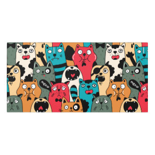 The crowd of cats door sign