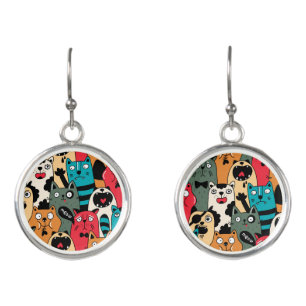 The crowd of cats earrings