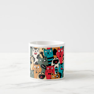 The crowd of cats espresso cup