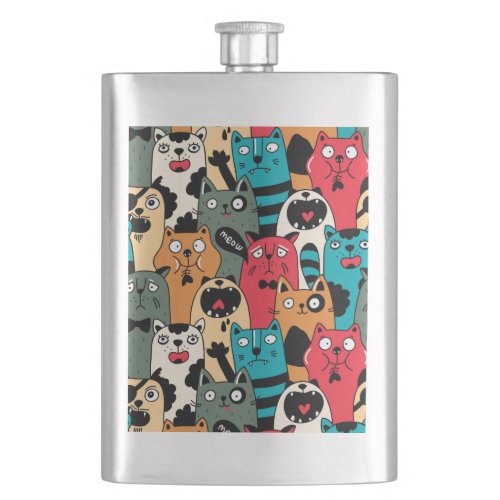 The crowd of cats flask