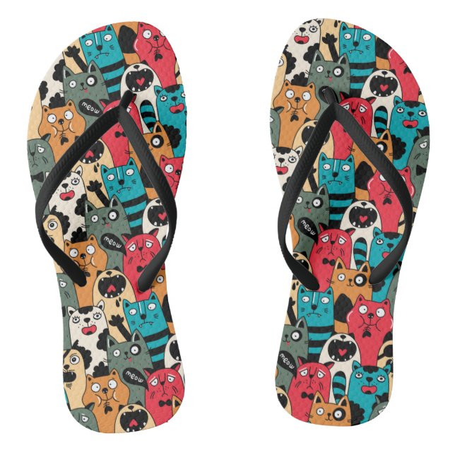 The crowd of cats flip flops (Footbed)