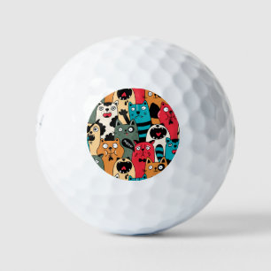 The crowd of cats golf balls