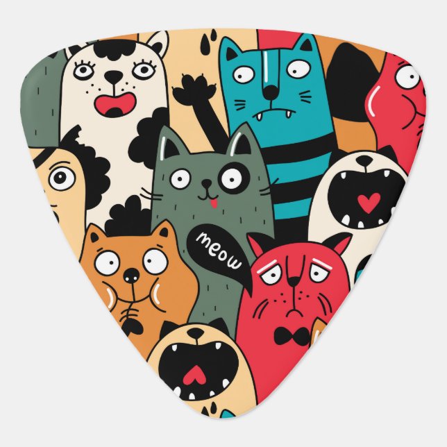The crowd of cats guitar pick (Front)
