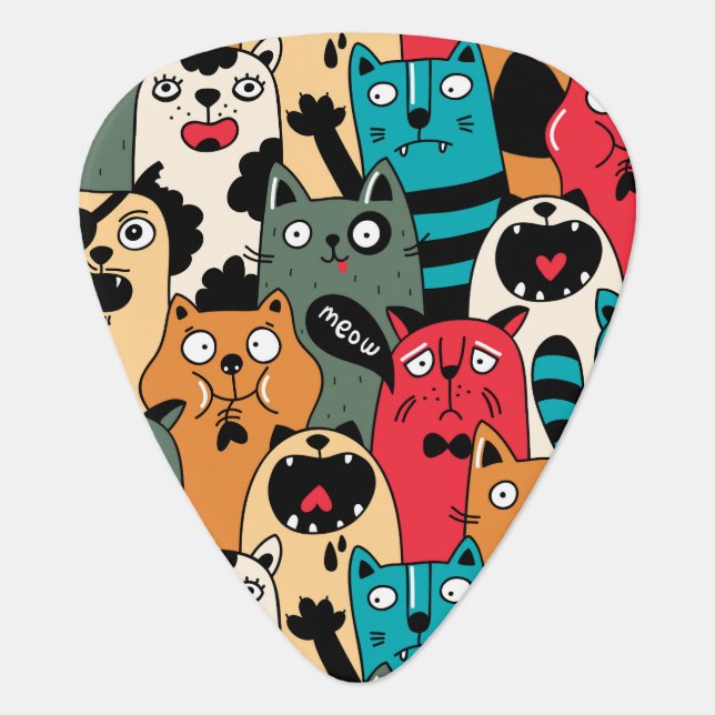 The crowd of cats guitar pick (Front)