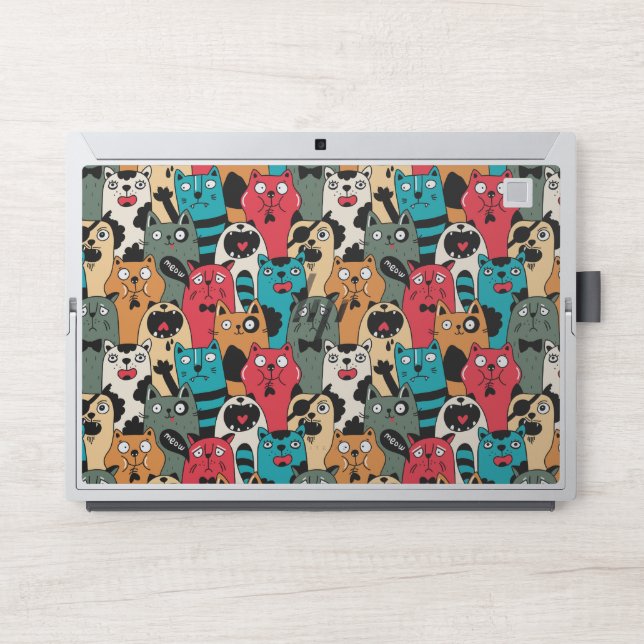 The crowd of cats HP laptop skin (Front)