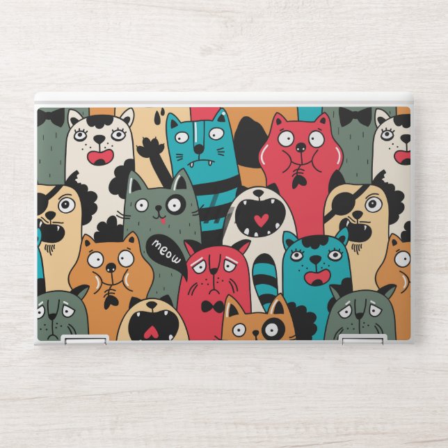 The crowd of cats HP laptop skin (Front)