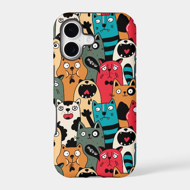 The crowd of cats iphone case (Back)