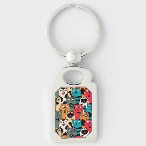The crowd of cats keychain