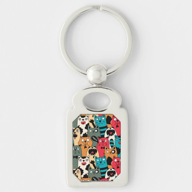 The crowd of cats keychain (Front)