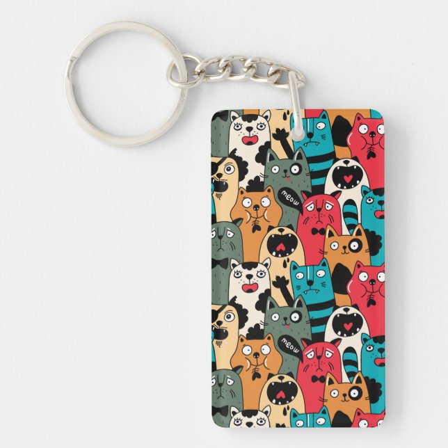 The crowd of cats keychain (Front)