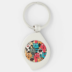 The crowd of cats keychain