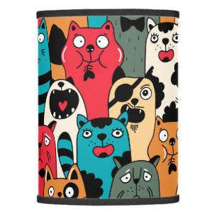The crowd of cats lamp shade