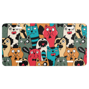 The crowd of cats license plate