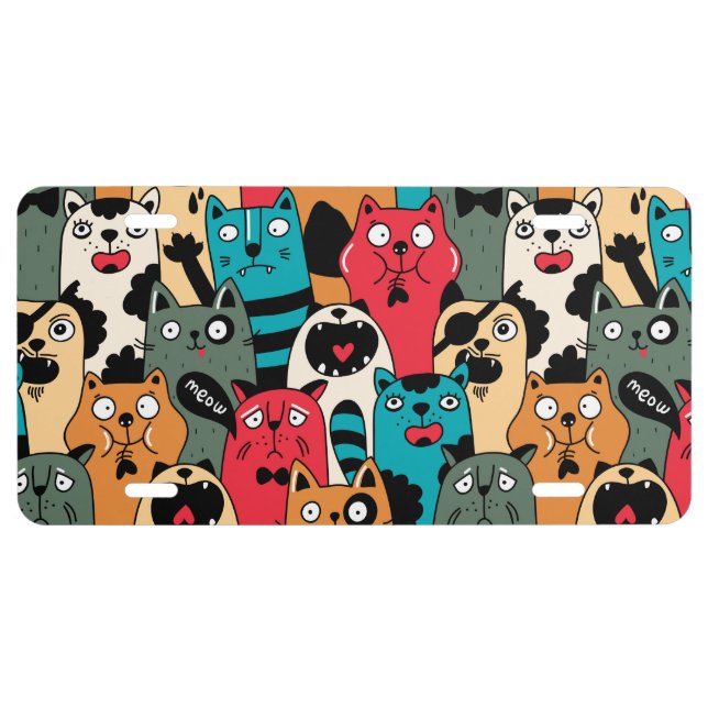 The crowd of cats license plate (Front)