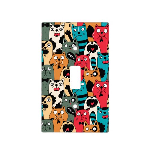 The crowd of cats light switch cover