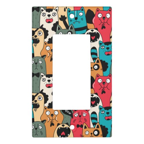 The crowd of cats light switch cover