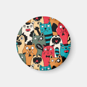 The crowd of cats magnet