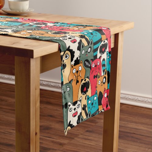 The crowd of cats medium table runner