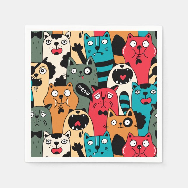 The crowd of cats napkins (Front)