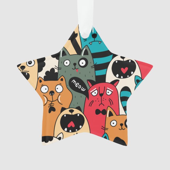 The crowd of cats ornament (Front)