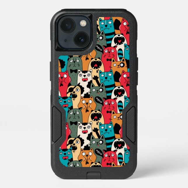 The crowd of cats otterbox iPhone case (Back)