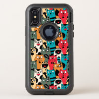 The crowd of cats OtterBox defender iPhone XS case