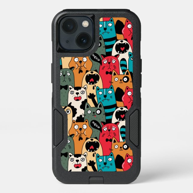 The crowd of cats otterbox iPhone case (Back)