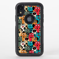 The crowd of cats OtterBox commuter iPhone XR case