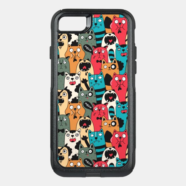 The crowd of cats otterbox iPhone case (Back)
