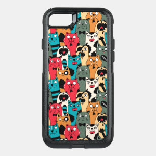 The crowd of cats OtterBox commuter iPhone SE/8/7 case