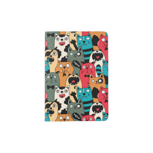 The crowd of cats passport holder