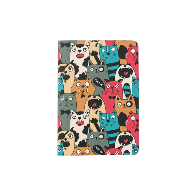 The crowd of cats passport holder (Front)