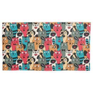 The crowd of cats pillow case