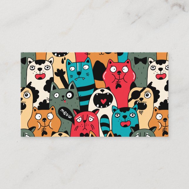 The crowd of cats place card (Front)