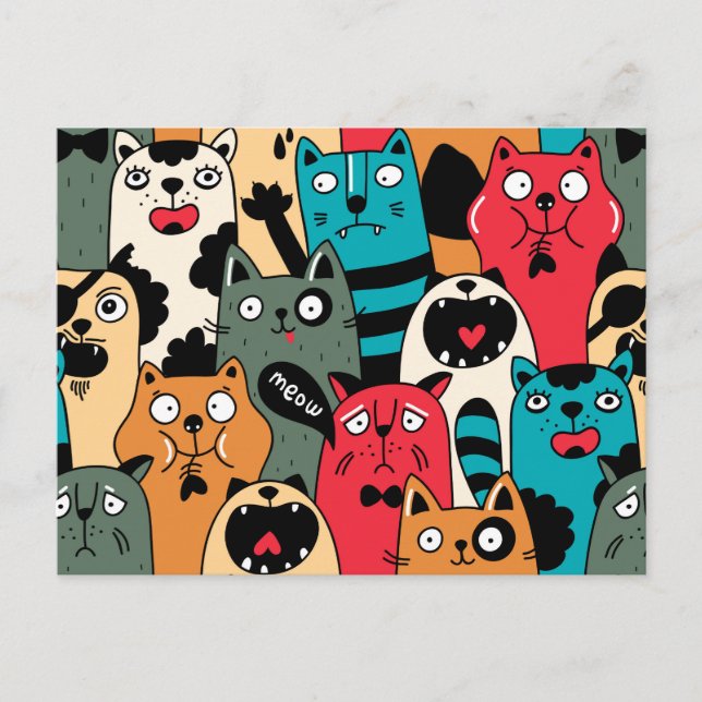 The crowd of cats postcard (Front)