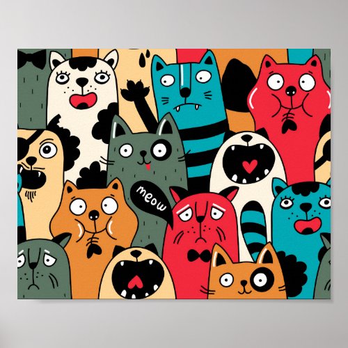The crowd of cats poster