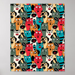 The crowd of cats poster