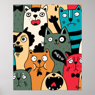 The crowd of cats poster