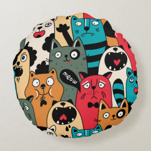 The crowd of cats round pillow