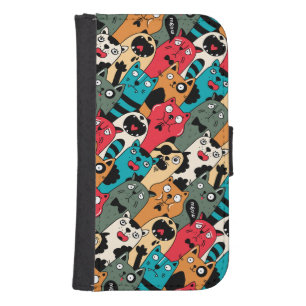 The crowd of cats galaxy s4 wallet case