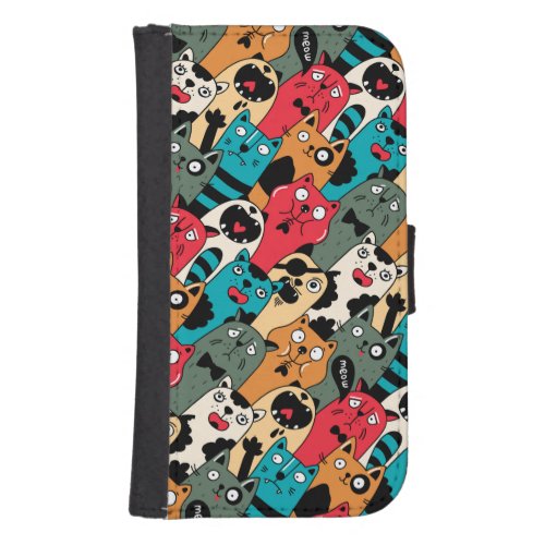 The crowd of cats galaxy s4 wallet case