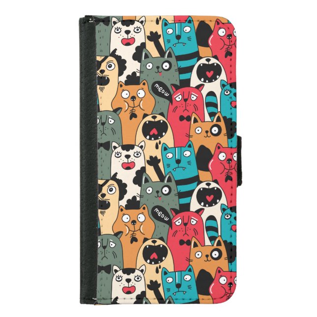 The crowd of cats samsung galaxy wallet case (Front)