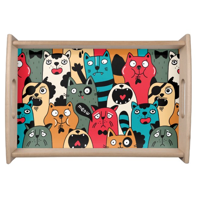 The crowd of cats serving tray (Front)